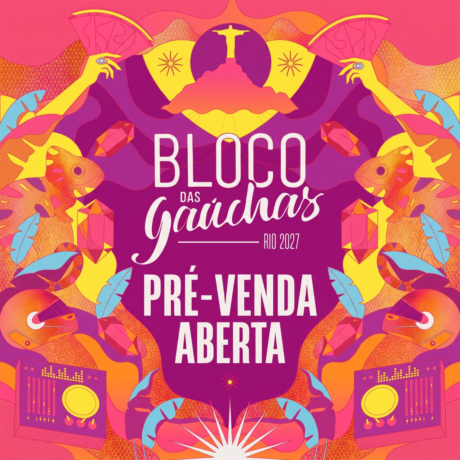 Cartaz do Bloco das Gaúchas 2027 no Rio de Janeiro